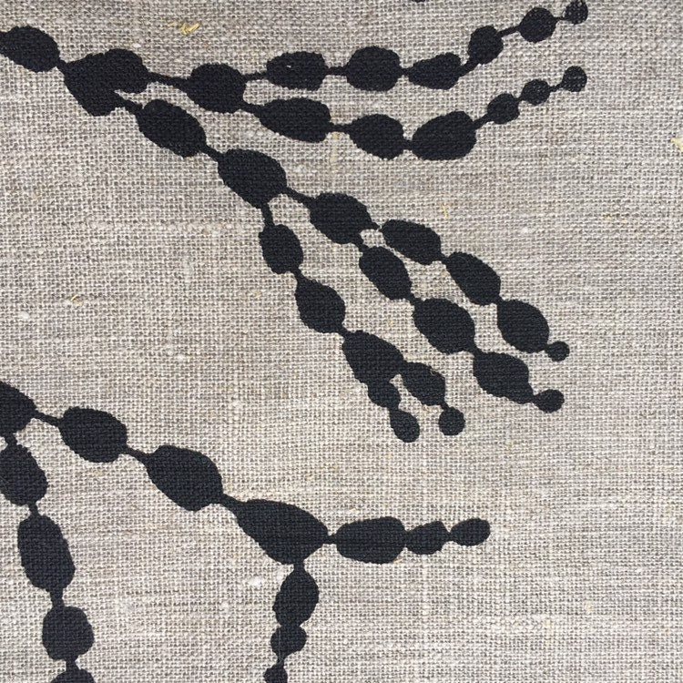 Hand printed Seaweed 100% linen tea towel