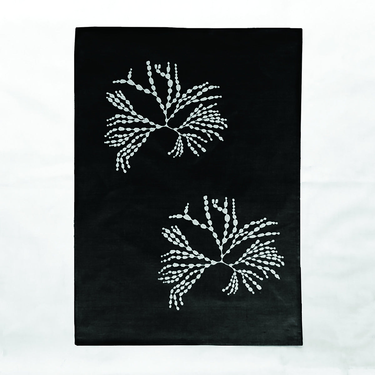 Hand printed Seaweed 100% linen tea towel